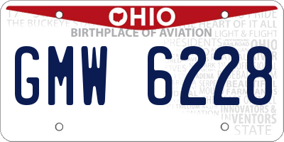OH license plate GMW6228