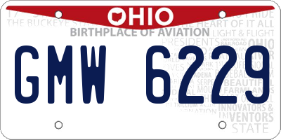 OH license plate GMW6229