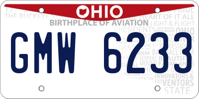 OH license plate GMW6233