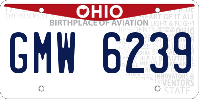 OH license plate GMW6239