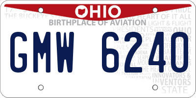 OH license plate GMW6240