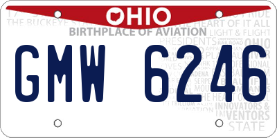 OH license plate GMW6246