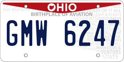 OH license plate GMW6247