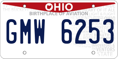OH license plate GMW6253