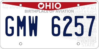 OH license plate GMW6257
