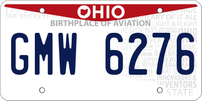 OH license plate GMW6276
