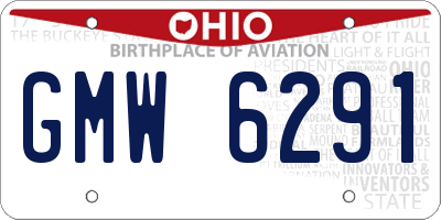 OH license plate GMW6291
