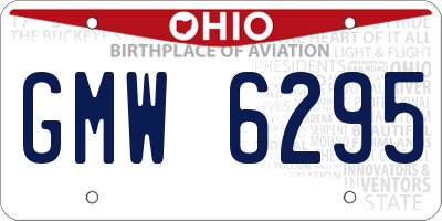OH license plate GMW6295