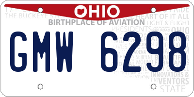 OH license plate GMW6298