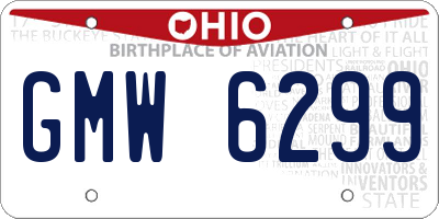 OH license plate GMW6299