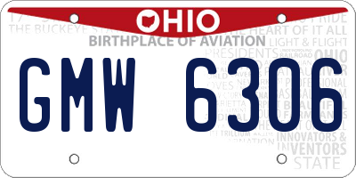 OH license plate GMW6306