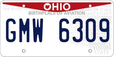 OH license plate GMW6309