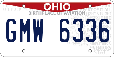 OH license plate GMW6336