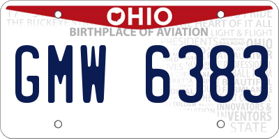 OH license plate GMW6383