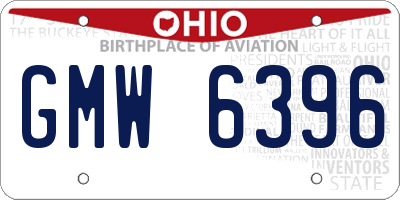 OH license plate GMW6396