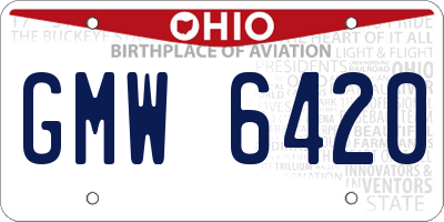OH license plate GMW6420