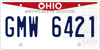 OH license plate GMW6421