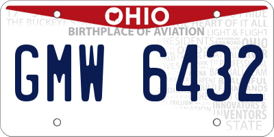 OH license plate GMW6432