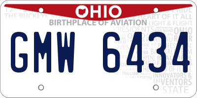 OH license plate GMW6434