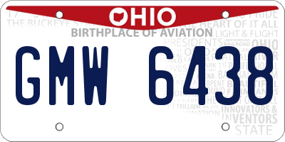 OH license plate GMW6438