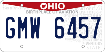 OH license plate GMW6457