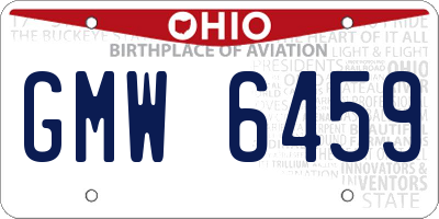OH license plate GMW6459