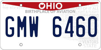 OH license plate GMW6460