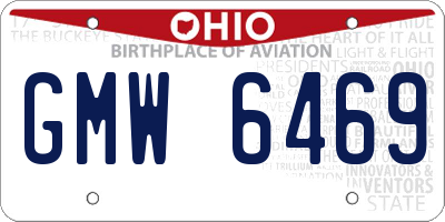 OH license plate GMW6469