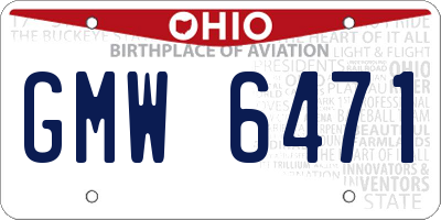 OH license plate GMW6471