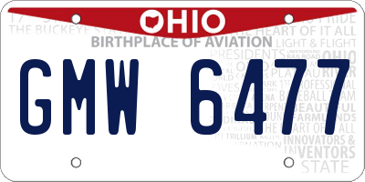 OH license plate GMW6477