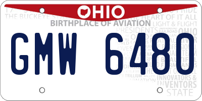 OH license plate GMW6480