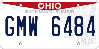 OH license plate GMW6484
