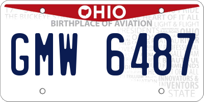 OH license plate GMW6487