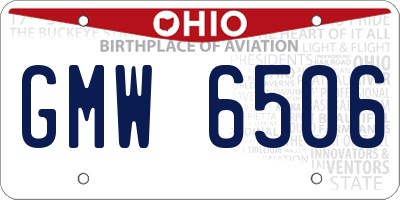 OH license plate GMW6506