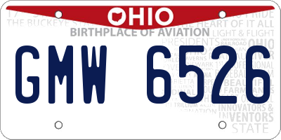 OH license plate GMW6526