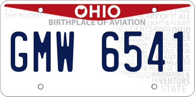 OH license plate GMW6541