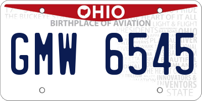 OH license plate GMW6545