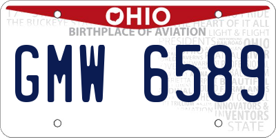 OH license plate GMW6589