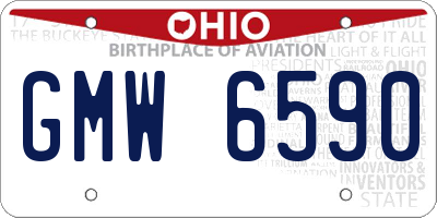 OH license plate GMW6590