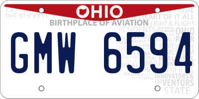 OH license plate GMW6594
