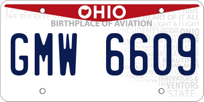 OH license plate GMW6609