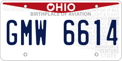 OH license plate GMW6614