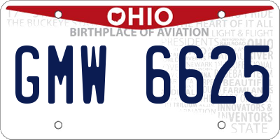 OH license plate GMW6625