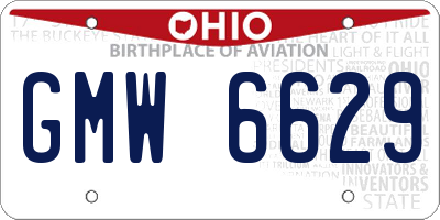 OH license plate GMW6629