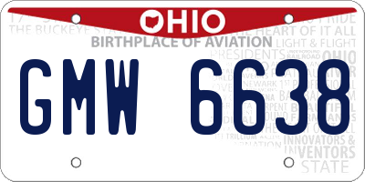 OH license plate GMW6638