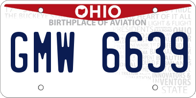 OH license plate GMW6639
