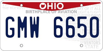 OH license plate GMW6650