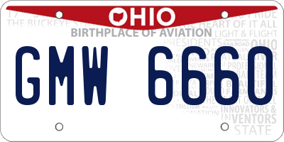 OH license plate GMW6660