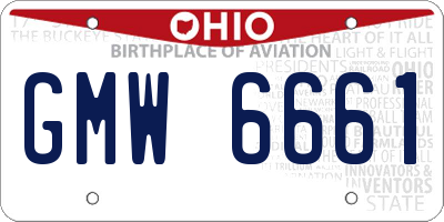 OH license plate GMW6661