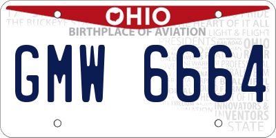 OH license plate GMW6664